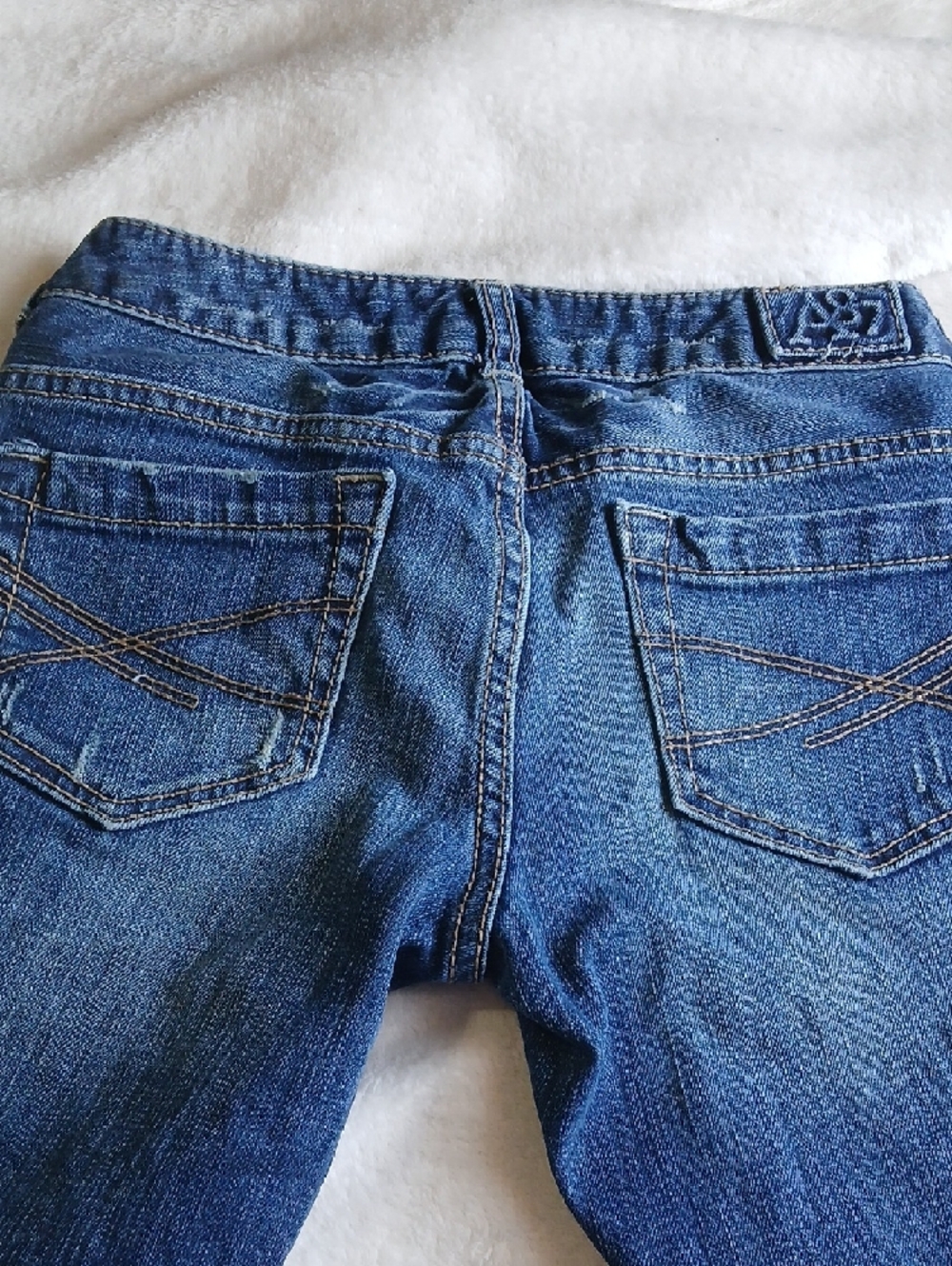 VTG Aeropostale Girl's Denim Dark Blue Skinny Flare Jeans with Zip PocketAccents - Picture 3 of 13